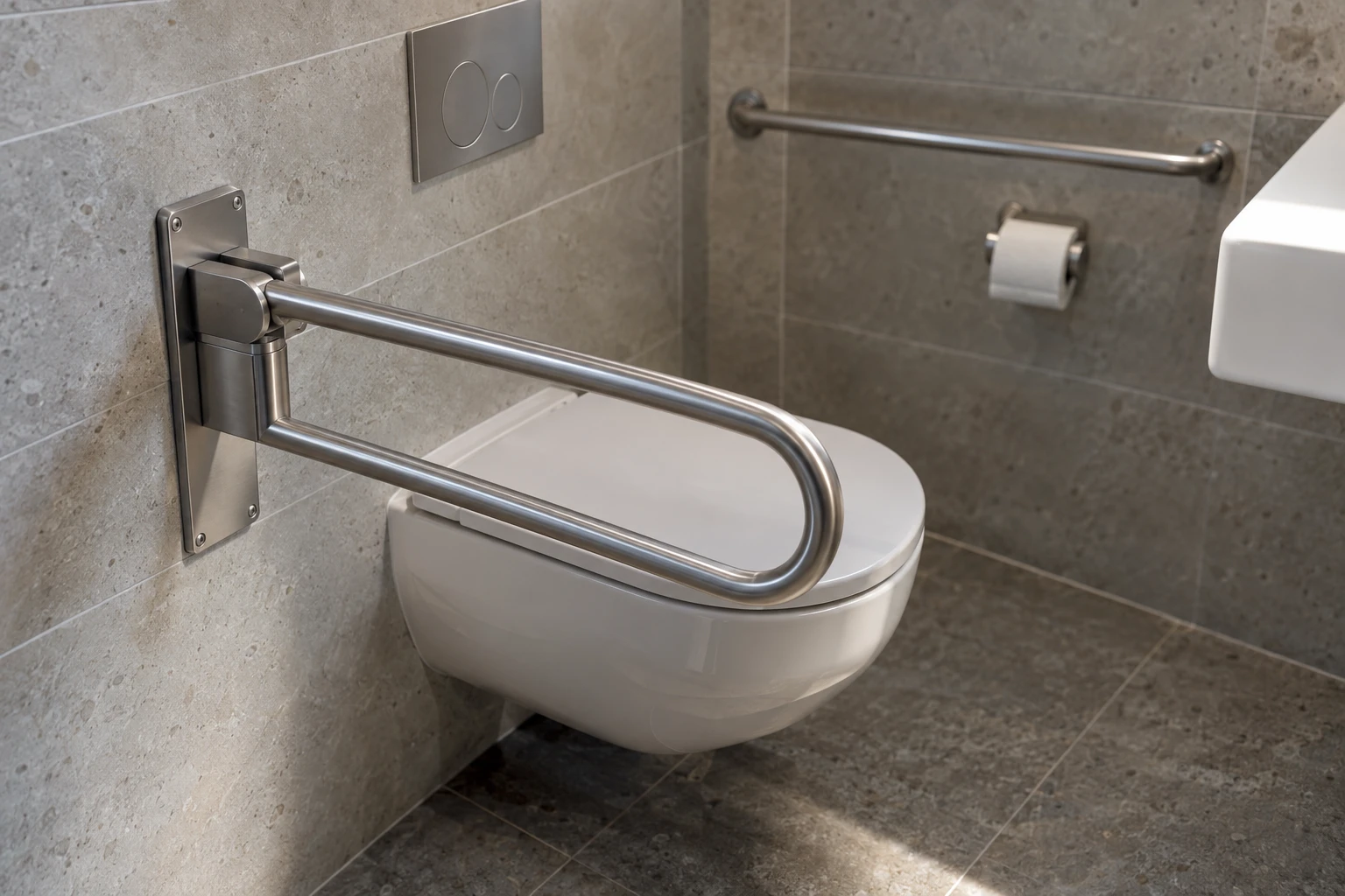 Specifying a Stützklappgriff for German Commercial Washrooms