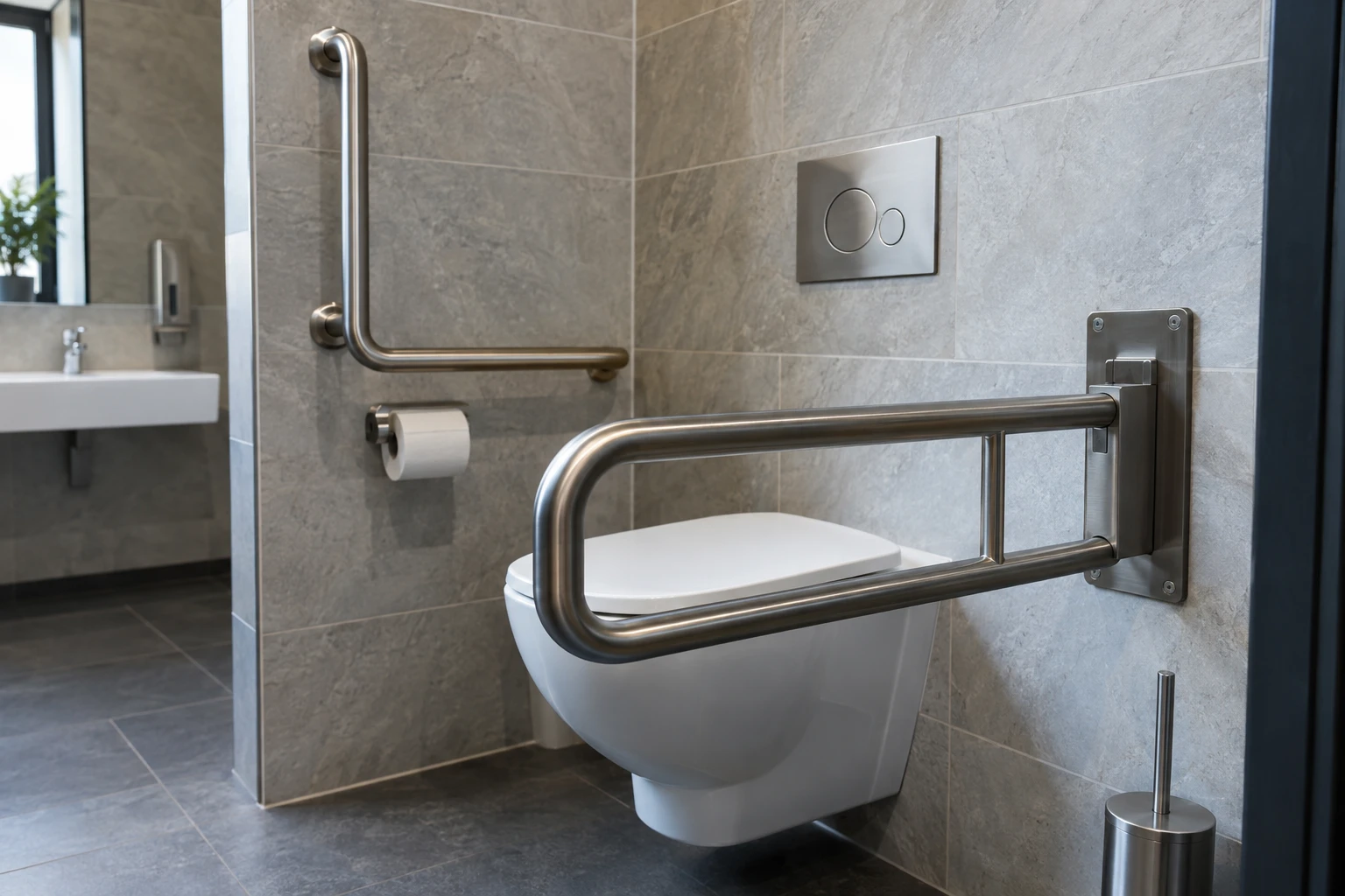 Retrofitting Grab Rails at an Existing WC in an England Non-Domestic Building